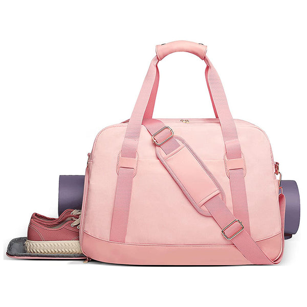 Sport Pink Duffle Workout Bags with Shoe Compartment & Wet Pocket