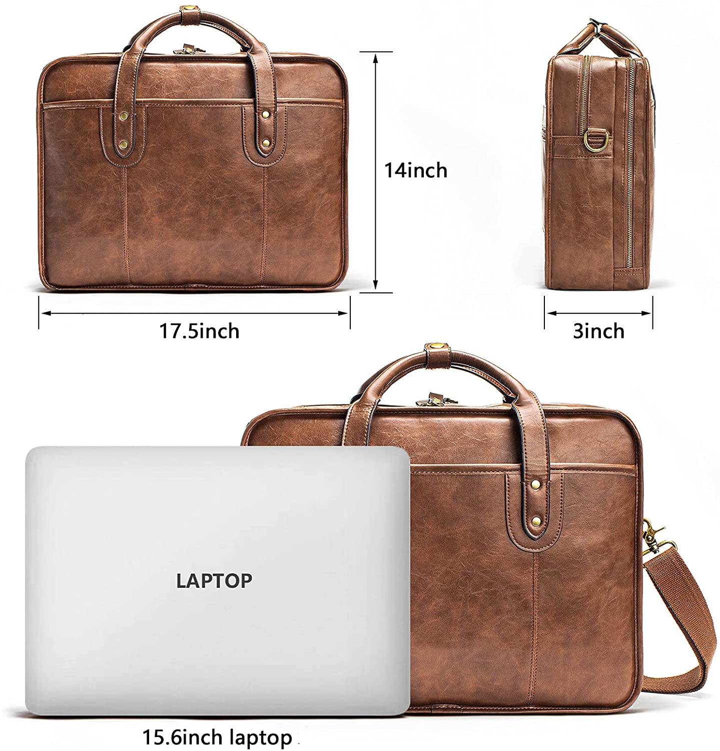 BEHIDE Men Office Leather Bag, Size: 15.6-Inch