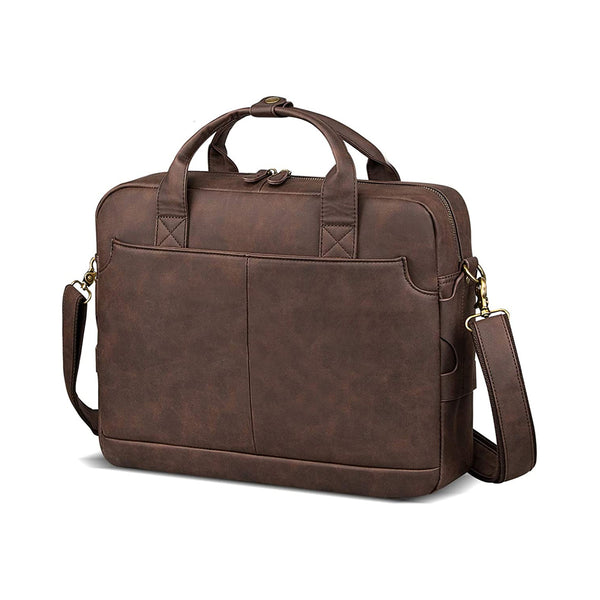 leather Laptop Briefcase 15.6 Inch Business Messenger Bag for Men